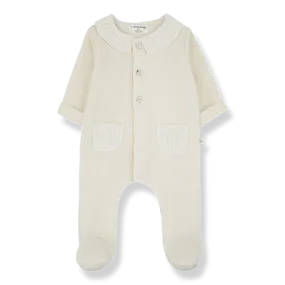 1  in the Family Ecru Alexia Jumpsuit with Feet