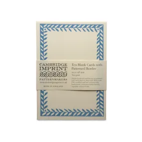 10 Patterned Border Postcards Blue