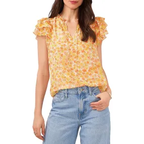 1.State Womens Floral Flutter Sleeve Pullover Top