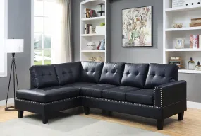 ACME Jeimmur Sectional Sofa , Black PU 56465