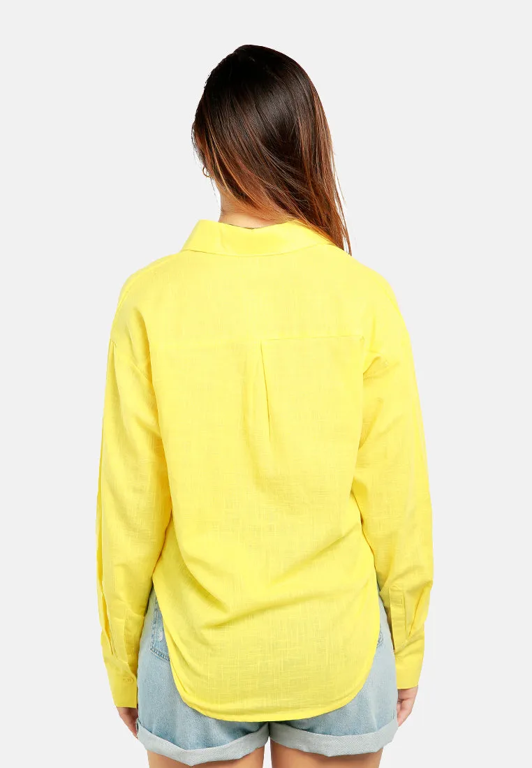 Basic Cotton Collared Shirt