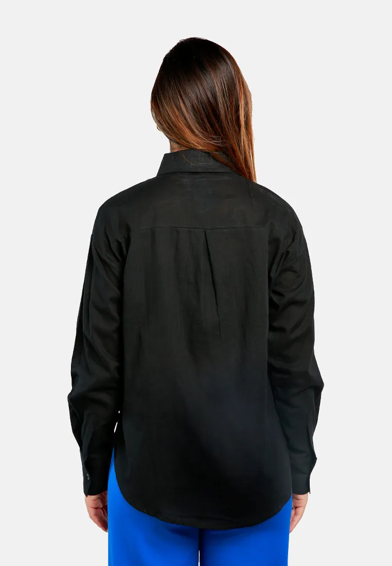 Basic Cotton Collared Shirt
