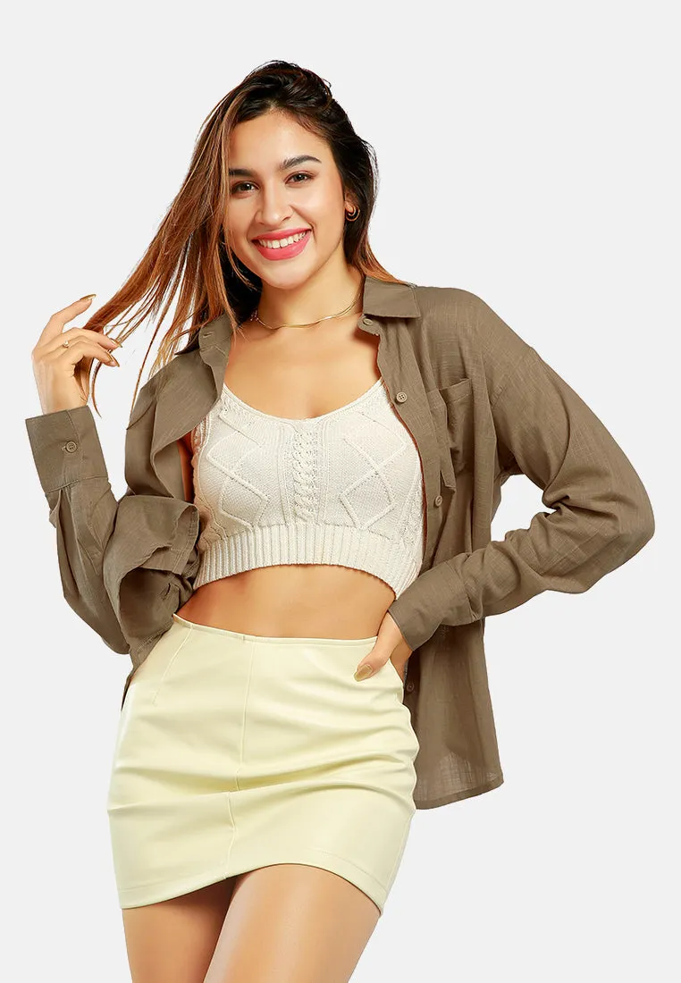 Basic Cotton Collared Shirt