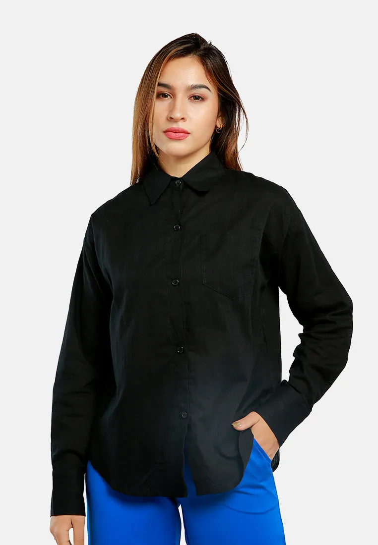Basic Cotton Collared Shirt