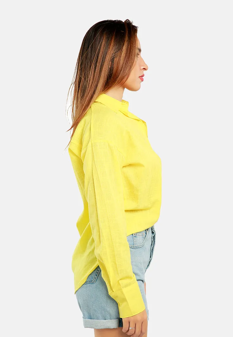 Basic Cotton Collared Shirt