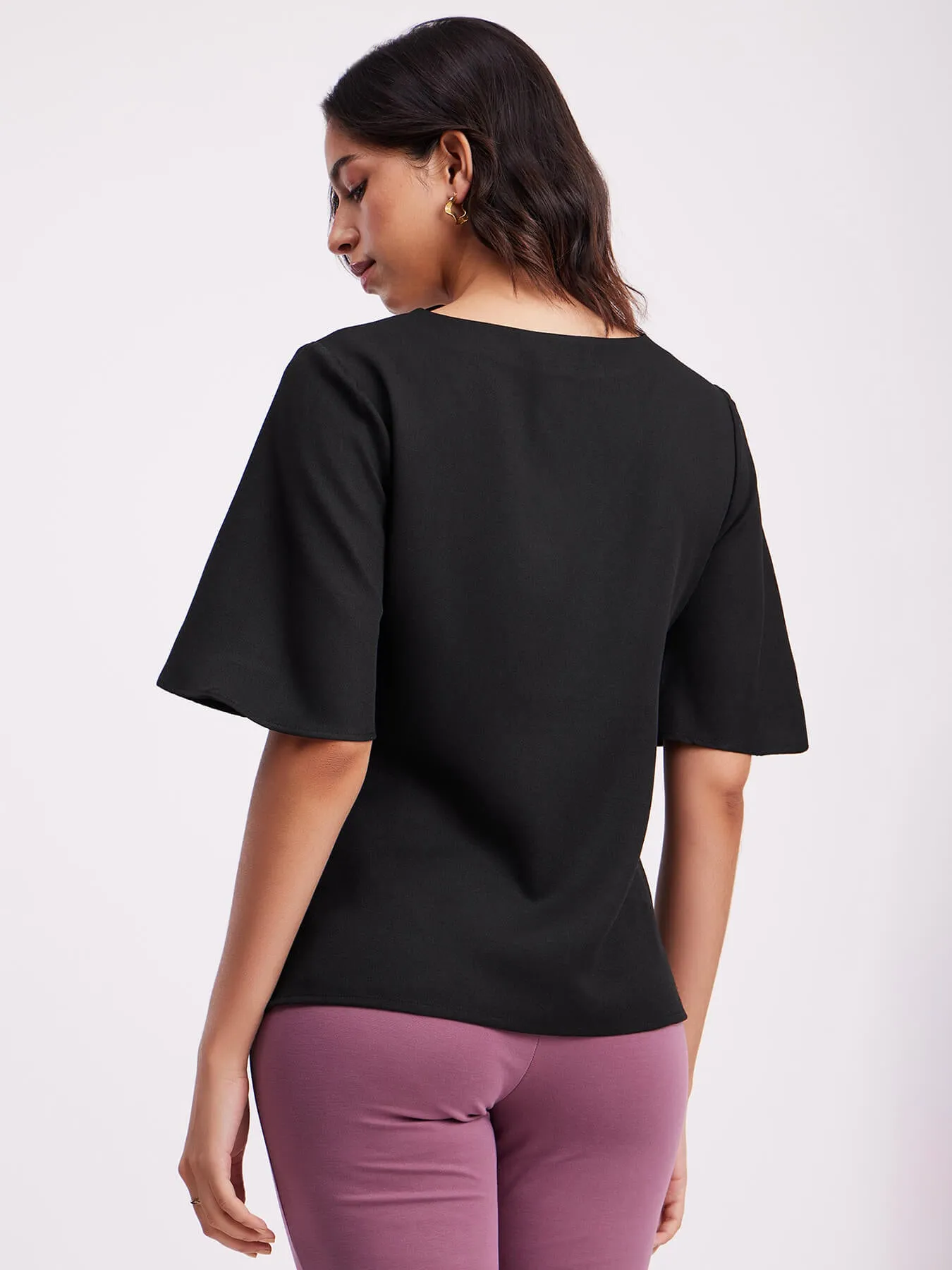 Bell Sleeves Top - Black