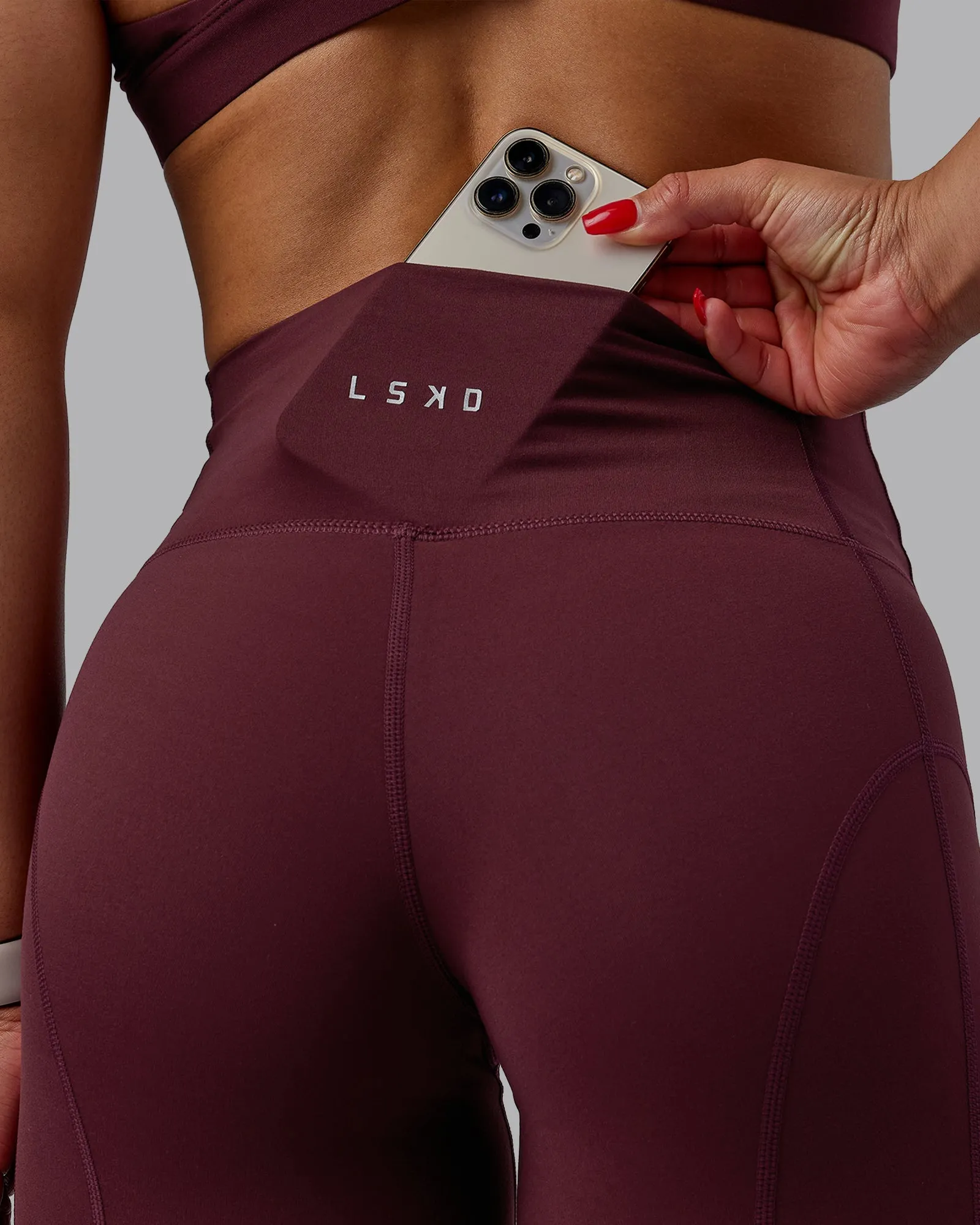 Bend Full Length Leggings - Dark Cherry