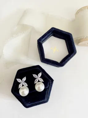 Black Velvet Hexagon Ring Box