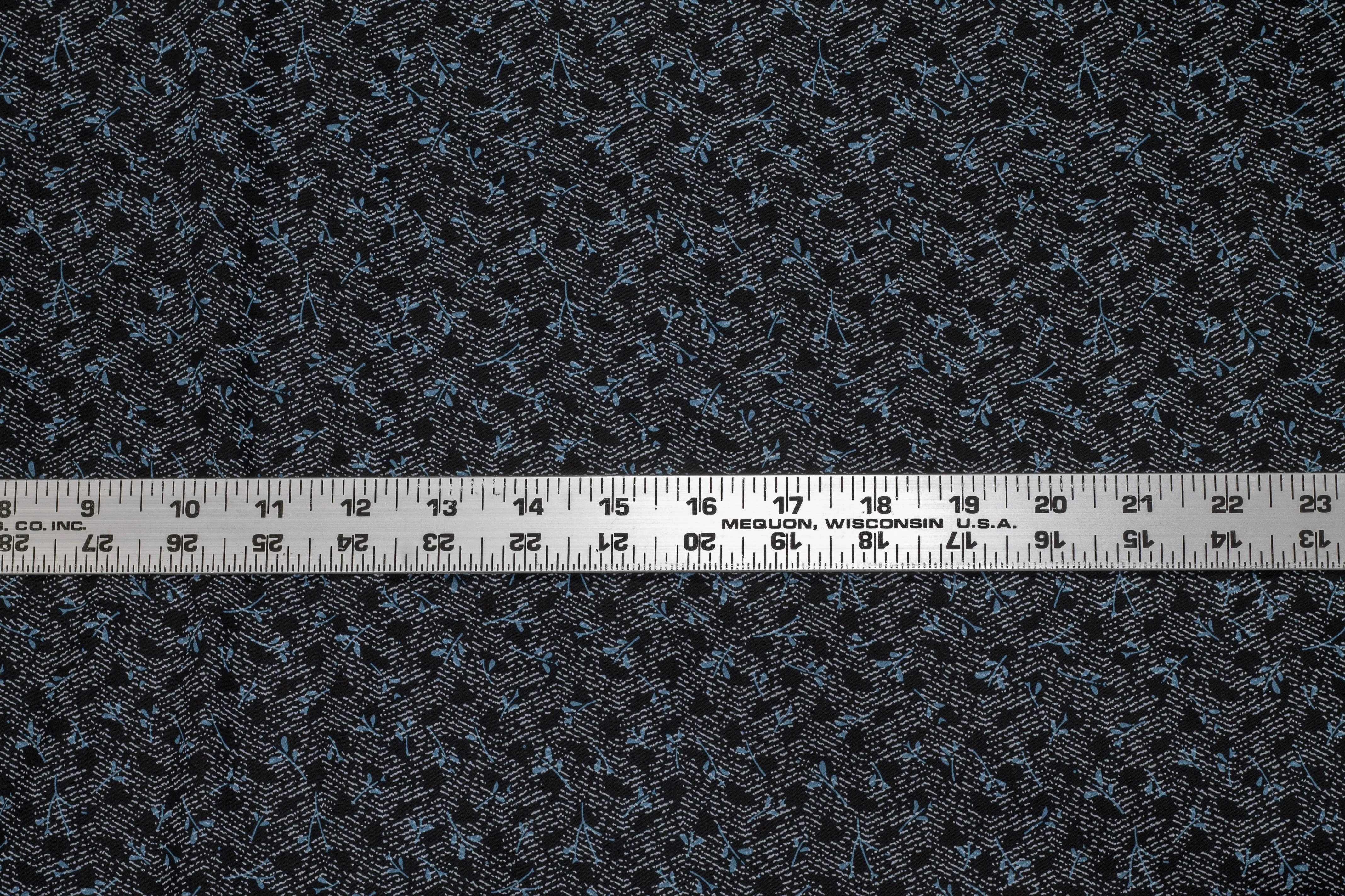Blue and Gray Floral Abstract Cotton
