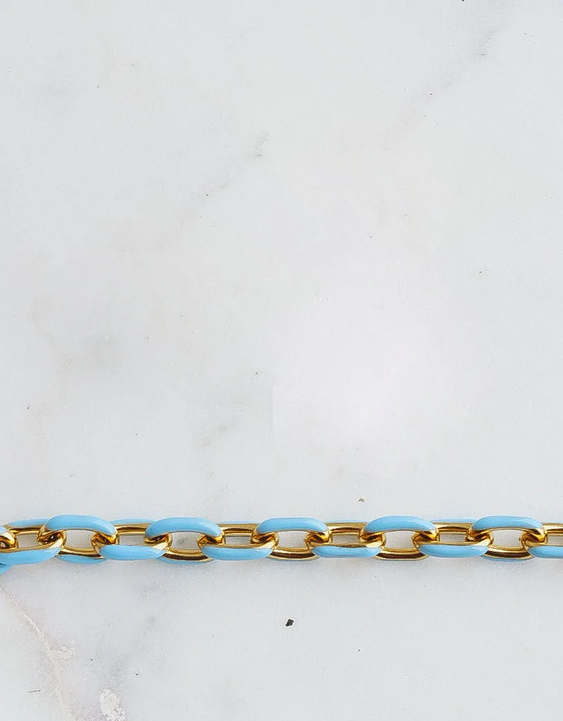 Blue Enamel Necklace