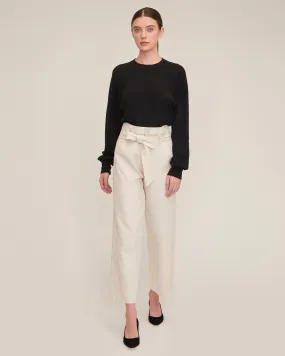 Bo Paper Bag Canvas Patched Boyfriend Pant