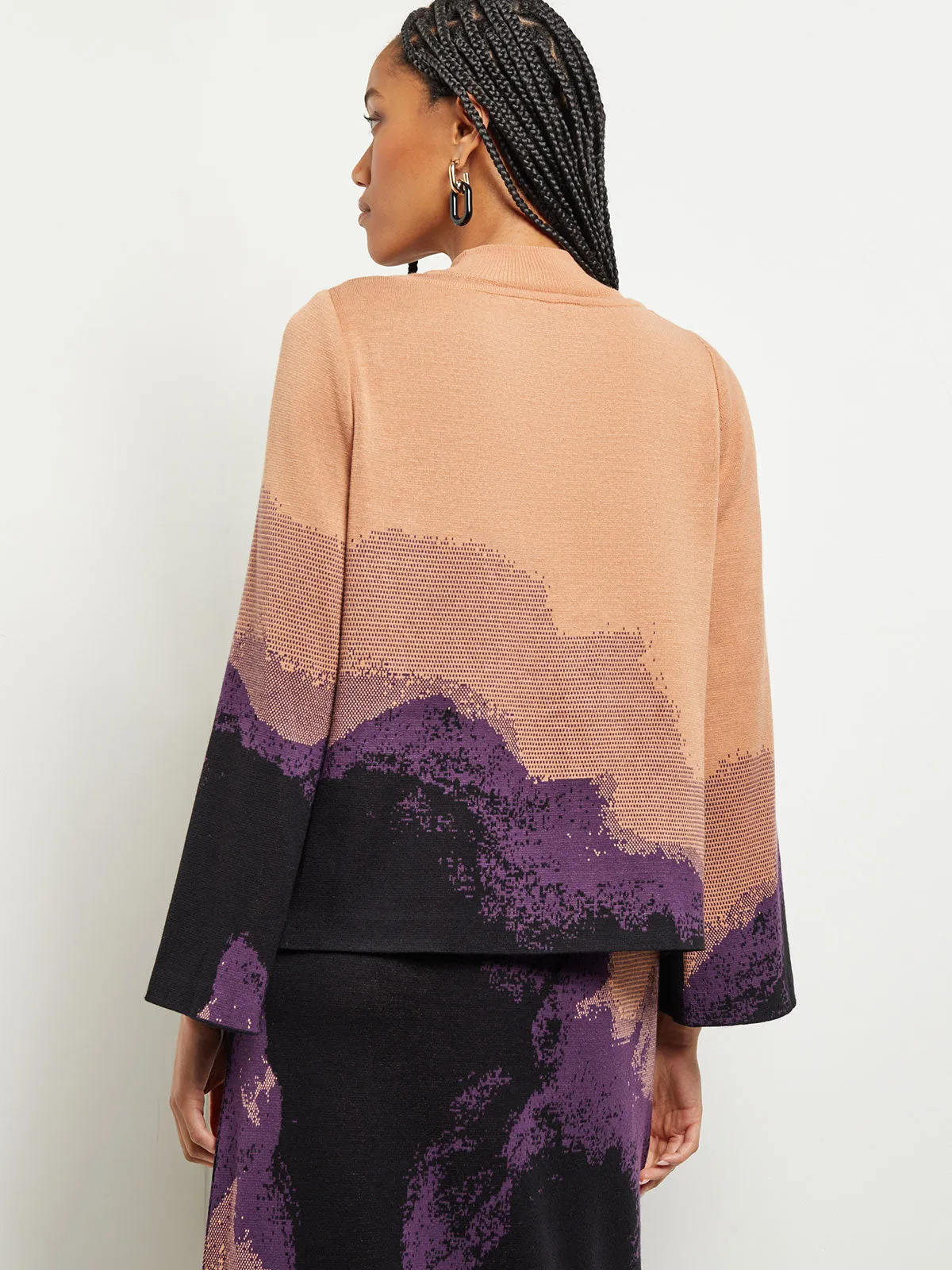Boat Neck Tunic - Bell Sleeve Recycled Knit