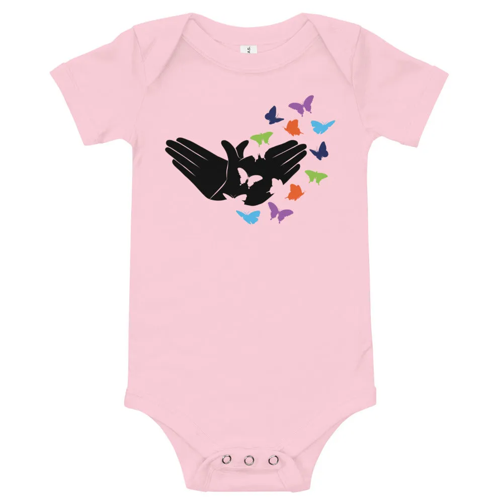 Butterfly (ASL) Baby Short Sleeve Onesie