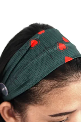 Cardiogram Heartbeat Head band - Green