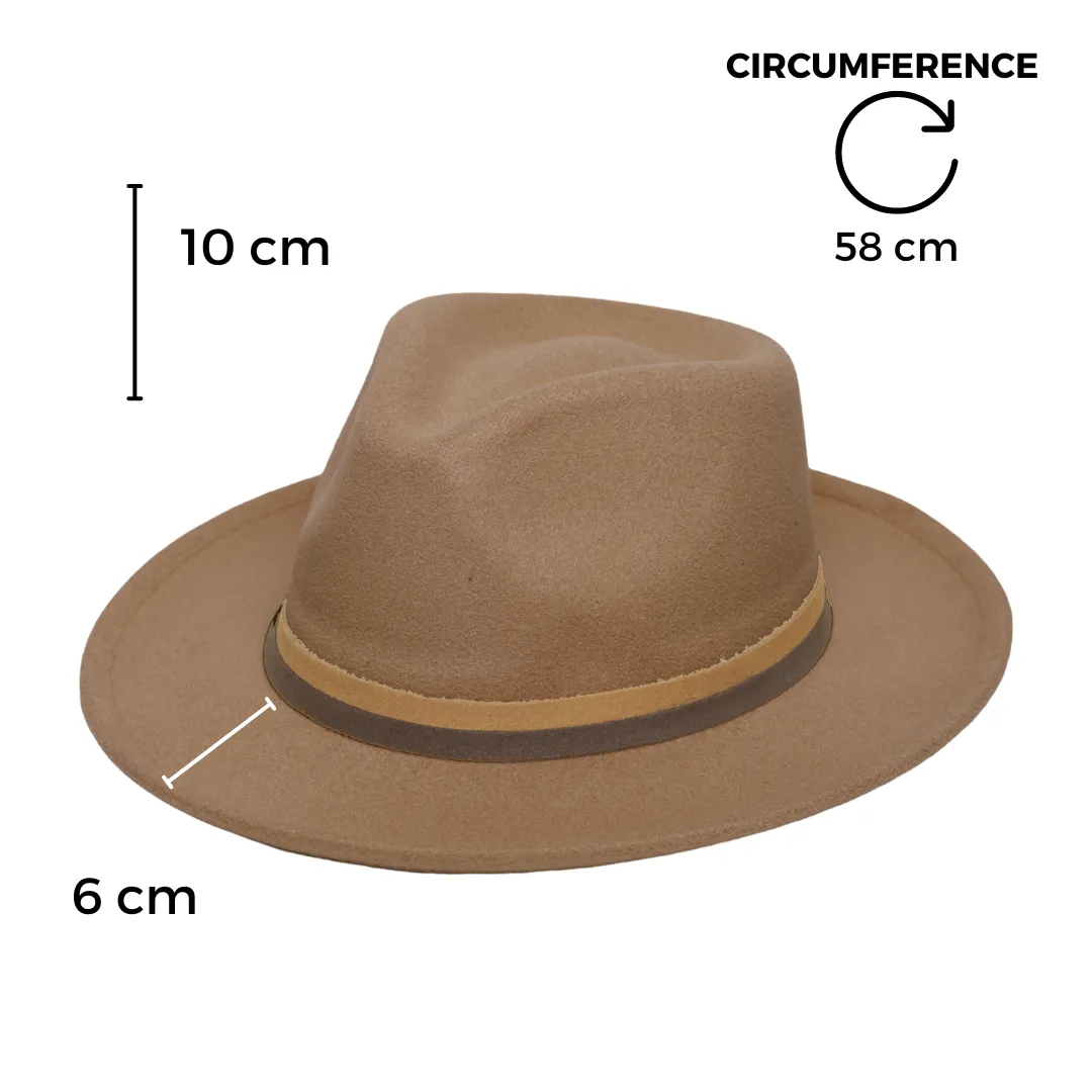 Chokore Fedora Hat with Dual Tone Band (Khaki)