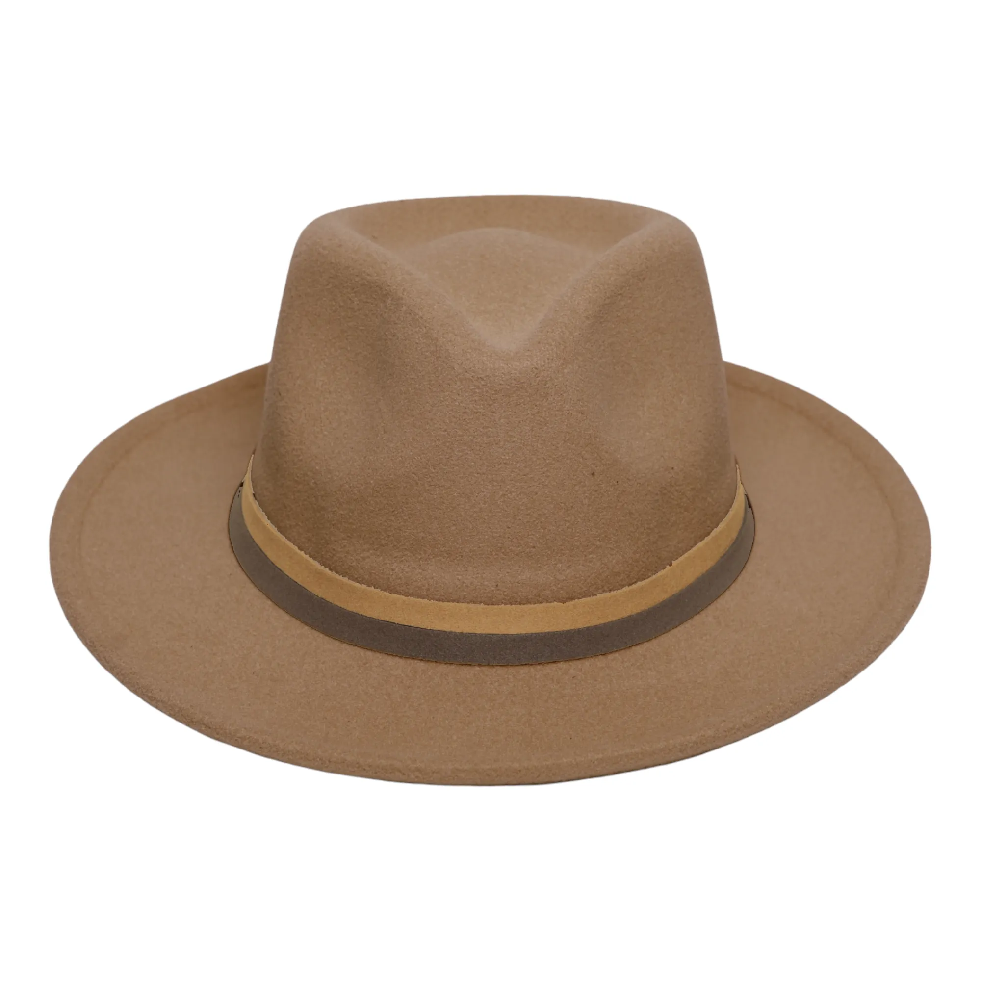 Chokore Fedora Hat with Dual Tone Band (Khaki)