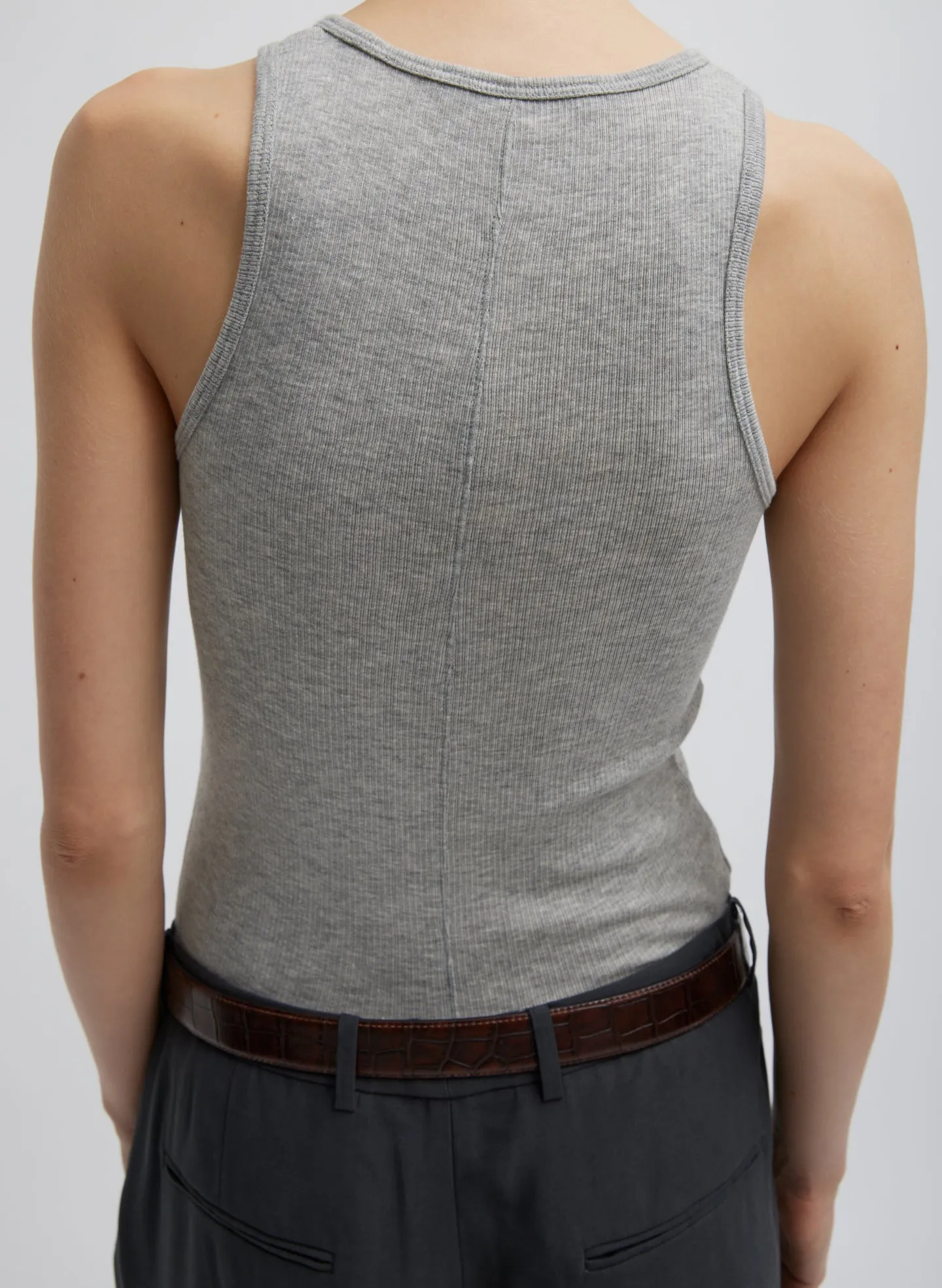 Circular Fine Rib T-Shirt Tank