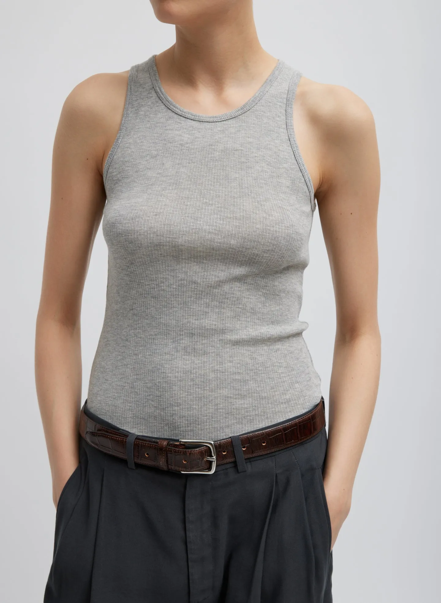 Circular Fine Rib T-Shirt Tank