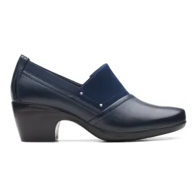 Clarks Emily Step Navy Leather Pumps (Women's)