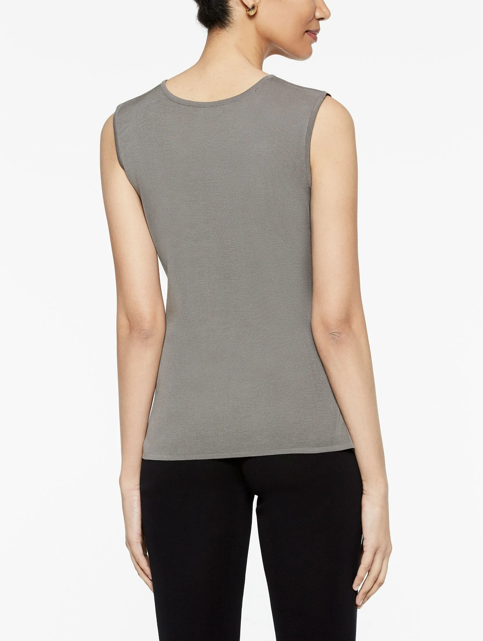 Classic Knit Tank Top, Mink Grey