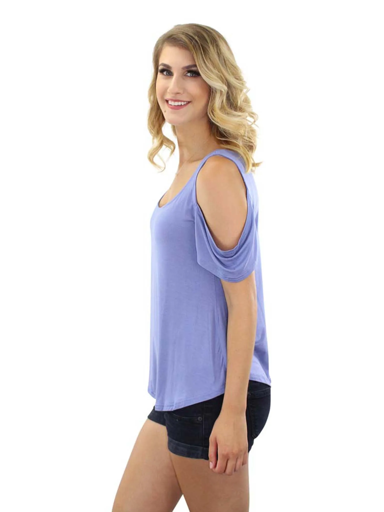 Cold Shoulder Short Sleeve Top