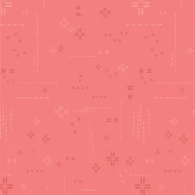 Coral Rose - Decostitch Elements - Quilting Cotton- 1/2 Meter