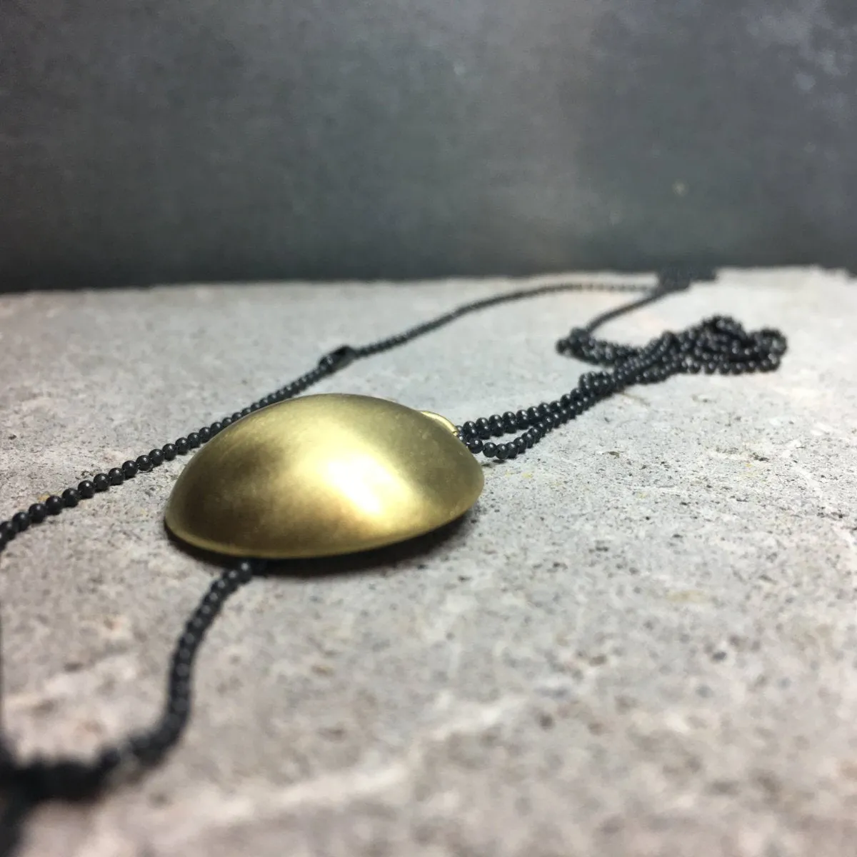 Dome Large Necklace in Silver or Golden Brass