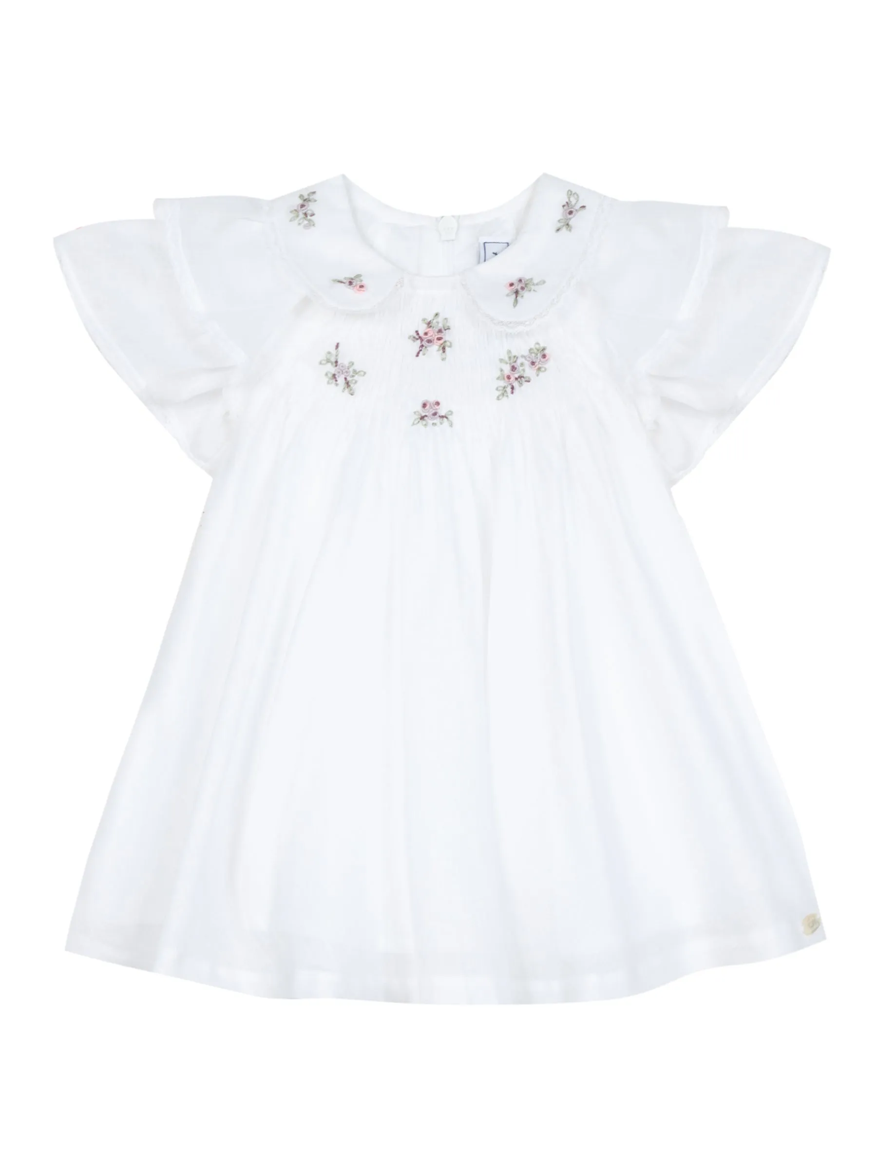 Dress - White cotton with embroidery