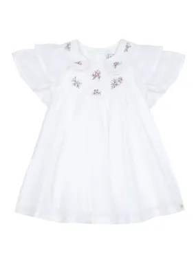 Dress - White cotton with embroidery
