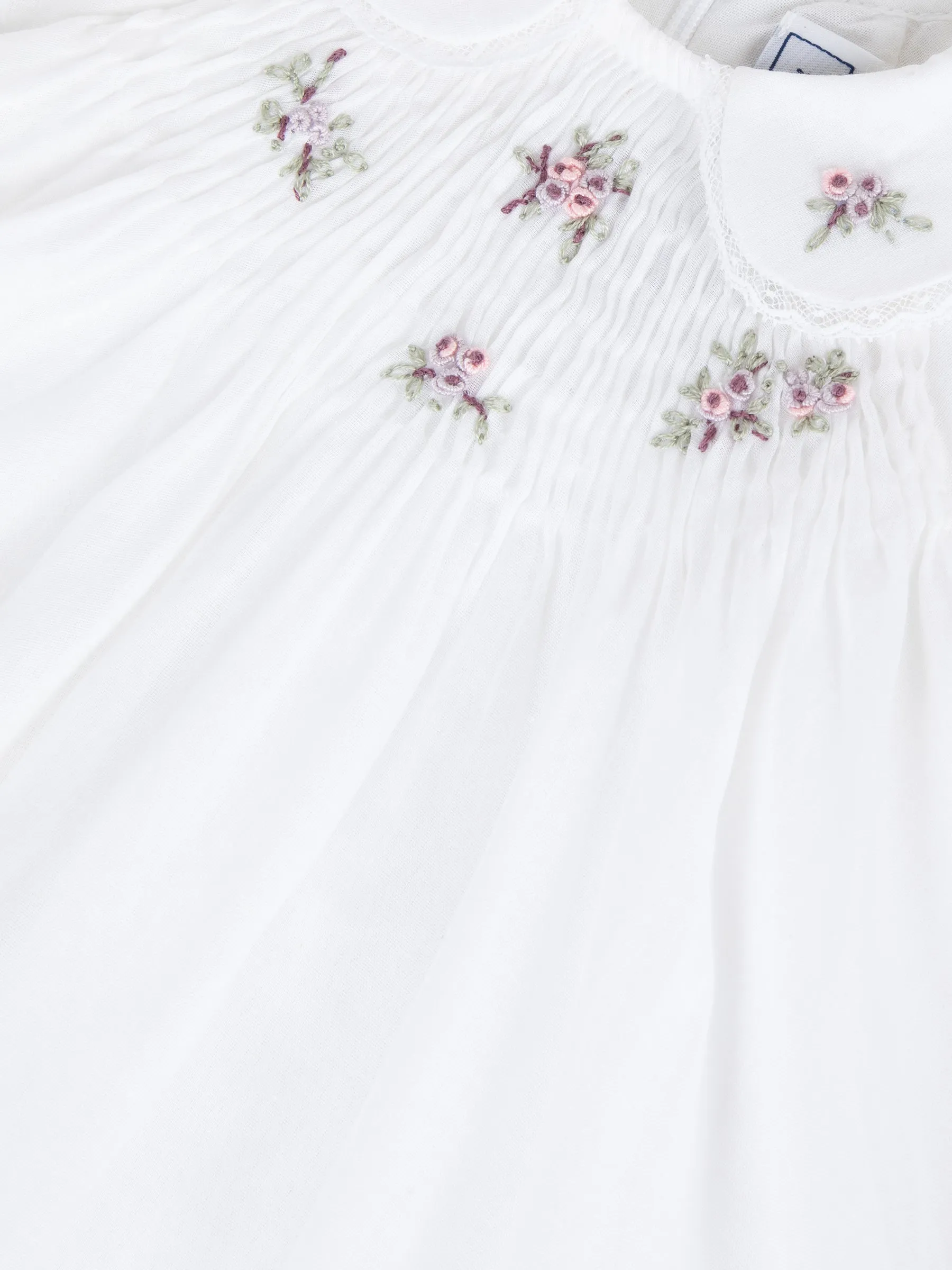 Dress - White cotton with embroidery