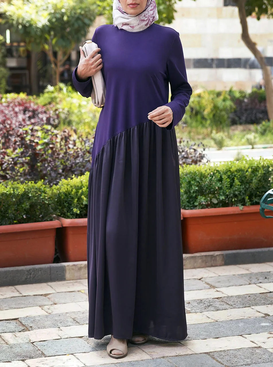 Dual Fabric Asymmetrical Abaya