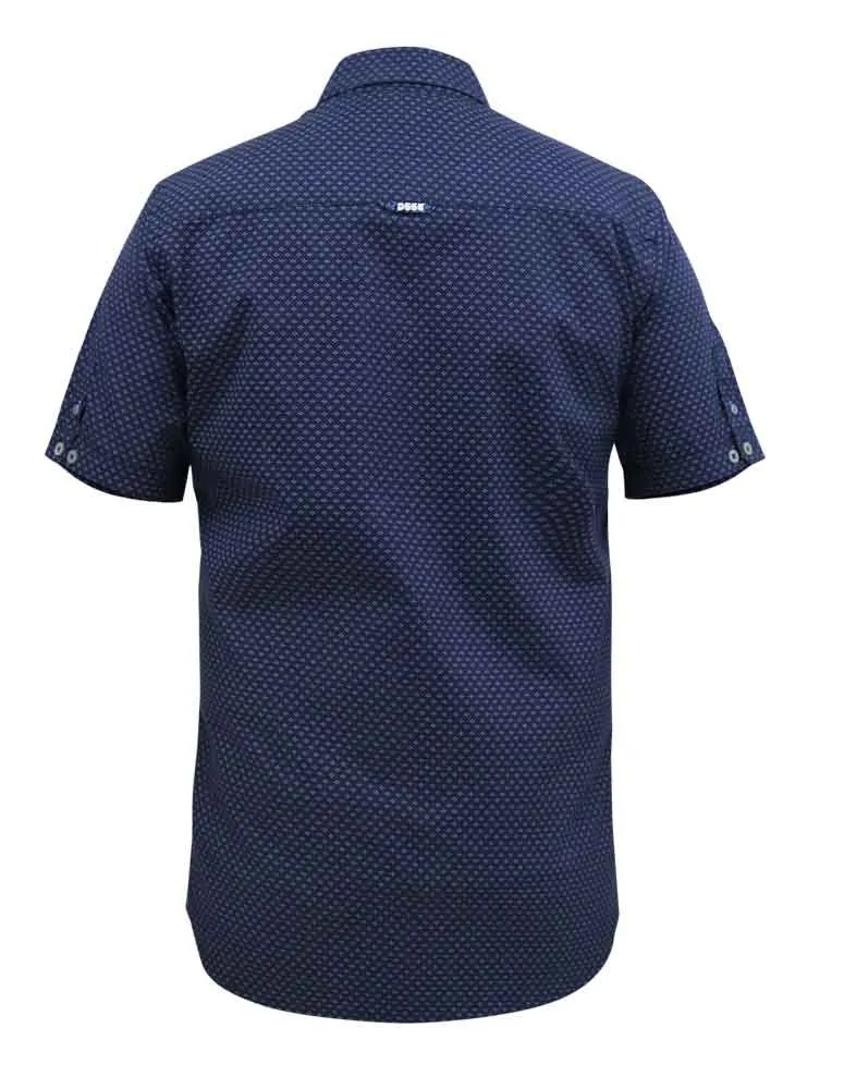 Duke X-Tall Telford S/S Navy Micro Print Navy