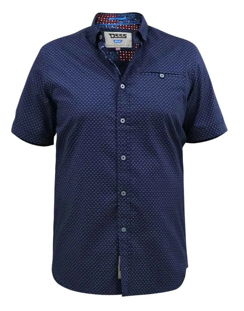 Duke X-Tall Telford S/S Navy Micro Print Navy