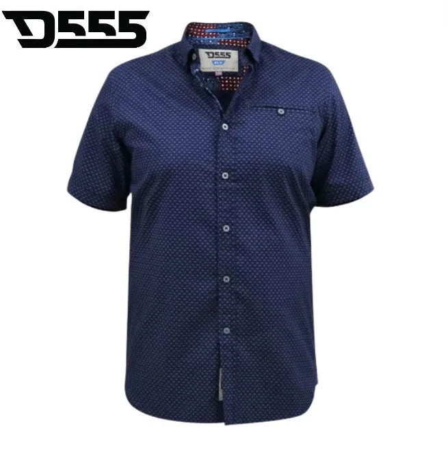 Duke X-Tall Telford S/S Navy Micro Print Navy