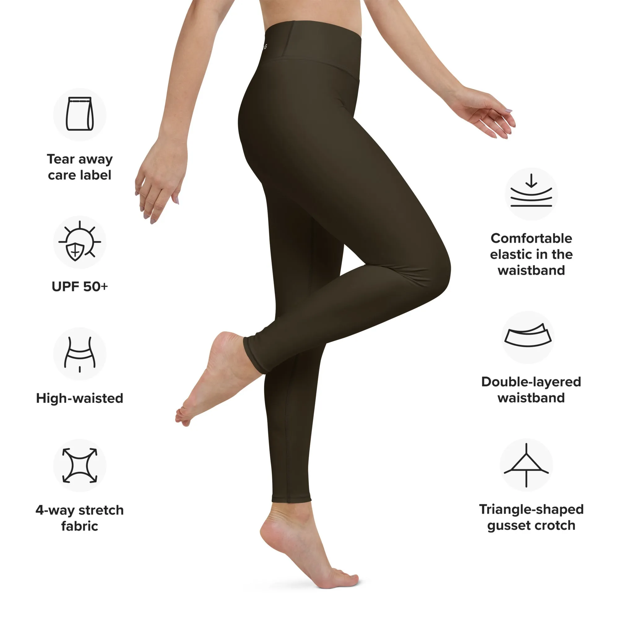 ELEVATED ESSENTIALS, BOOTY BOOSTING HIGH WAISTBAND LEGGING ESPRESSO