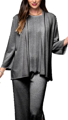 Elsa Shimmery Jacket / Cardigan ; Black Silver