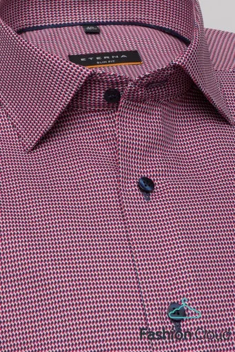 Eterna X-Tall Pink & Navy Pattern Shirt Pink