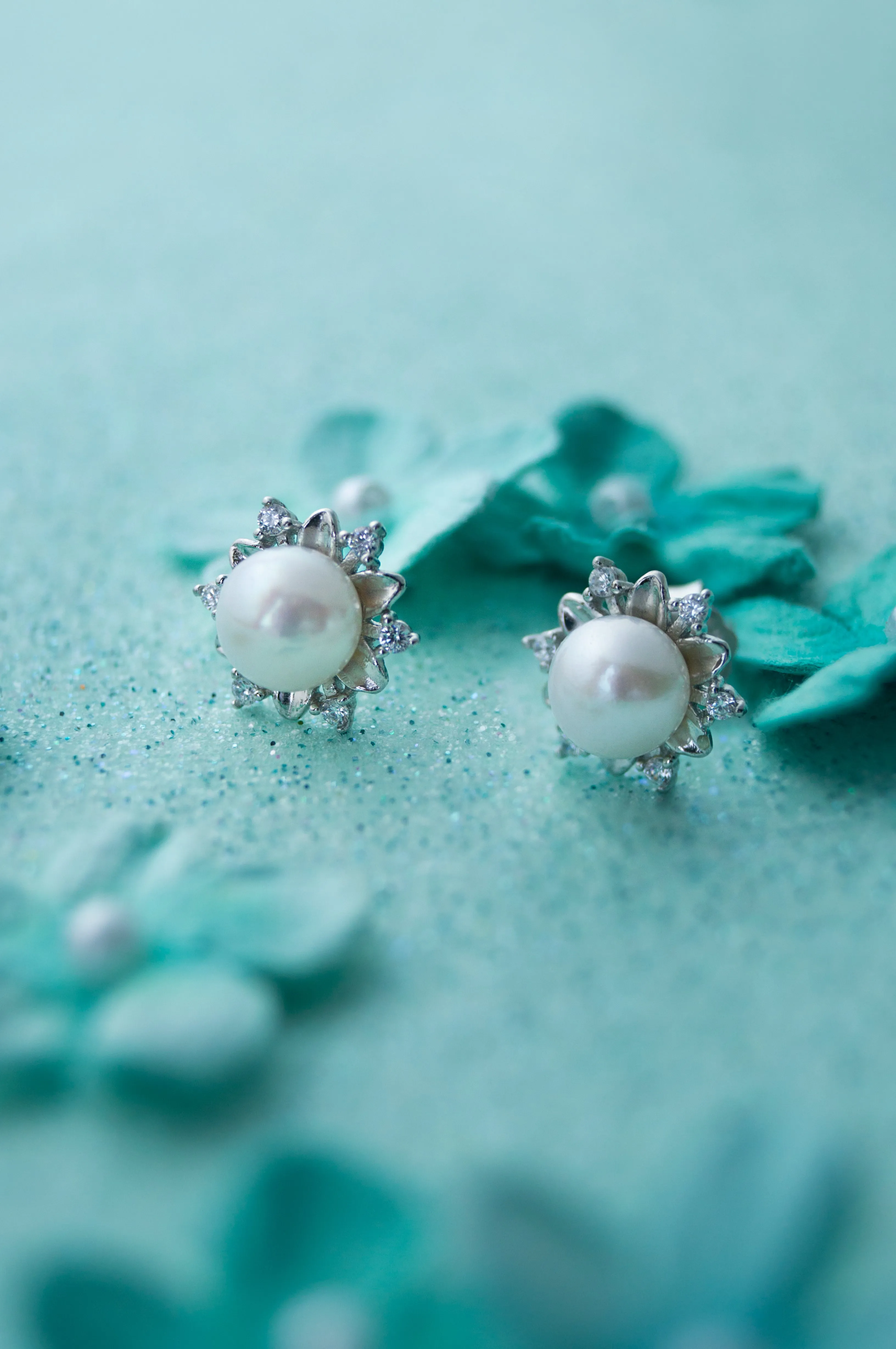 Fairy Land Statement Pearl Sterling Silver Stud Earrings