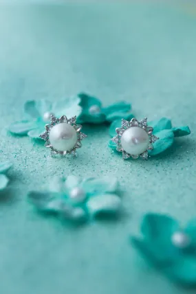 Fairy Land Statement Pearl Sterling Silver Stud Earrings