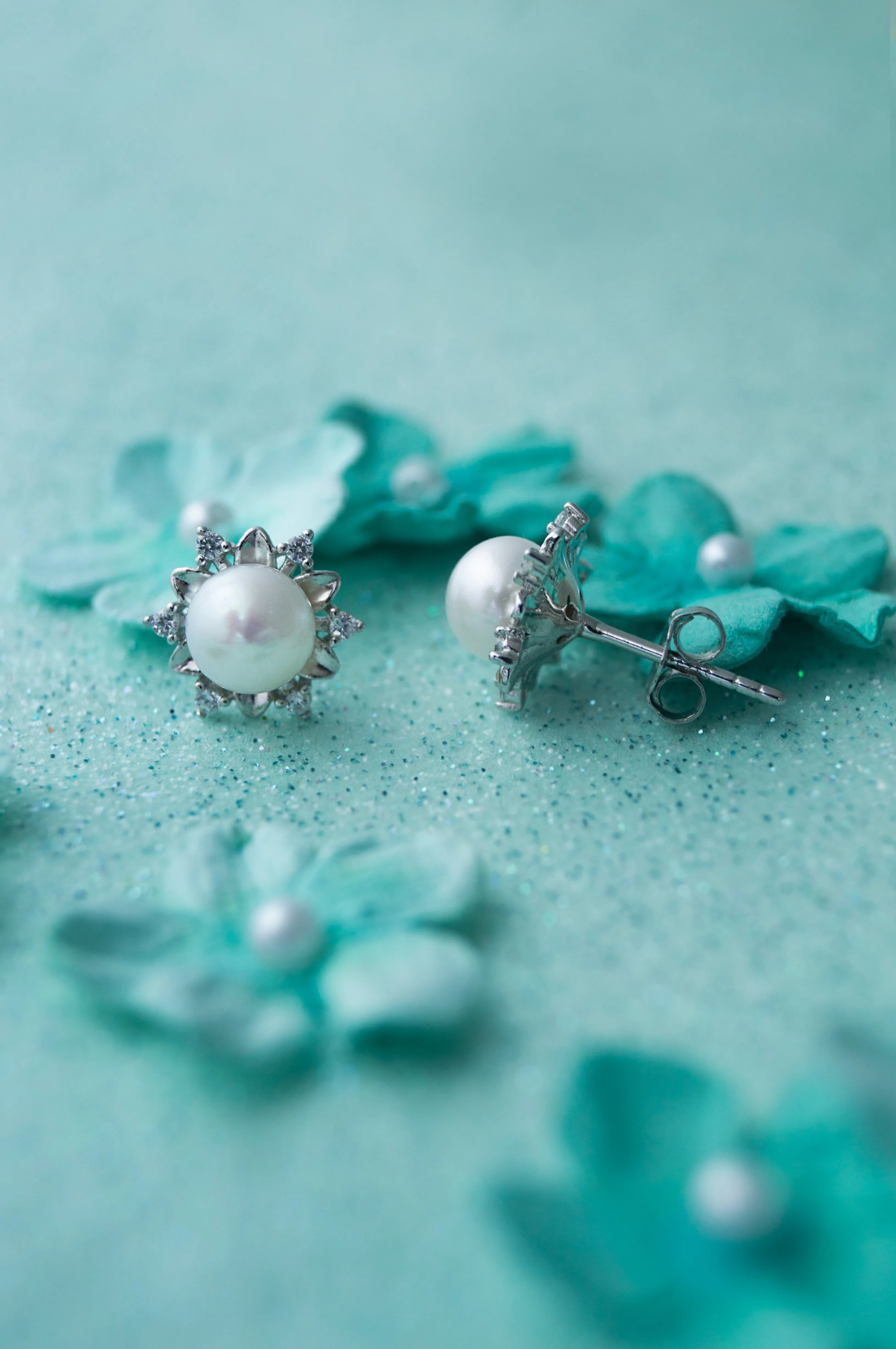 Fairy Land Statement Pearl Sterling Silver Stud Earrings