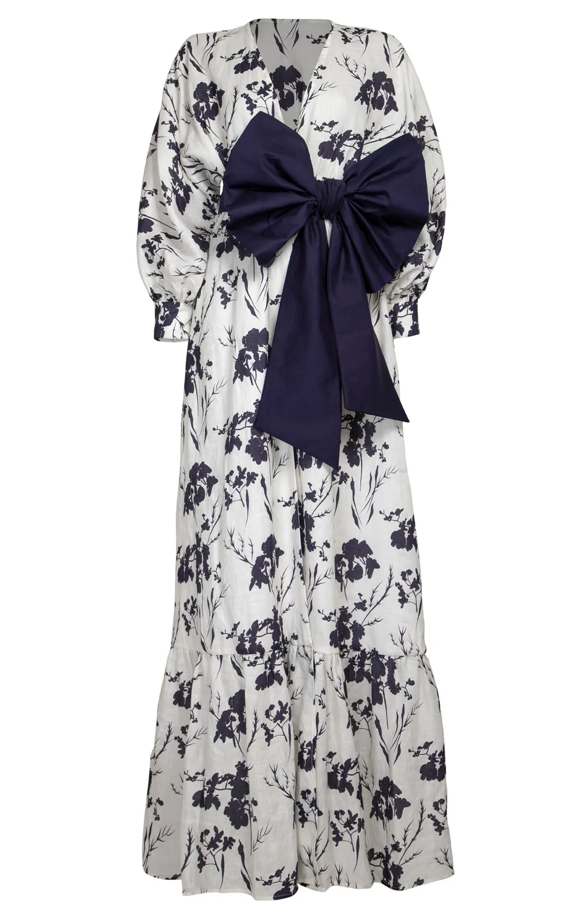 Flora Print Navy Maxi Dress