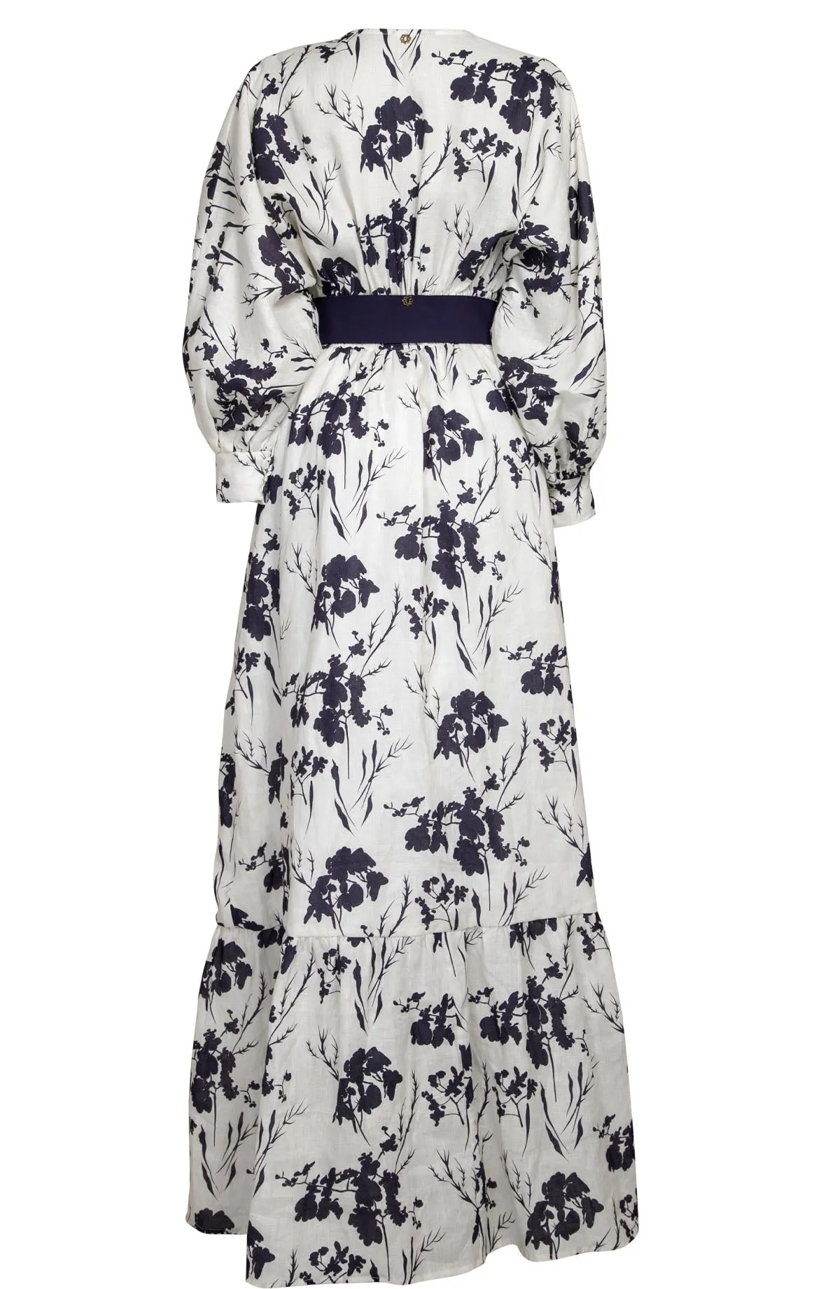 Flora Print Navy Maxi Dress
