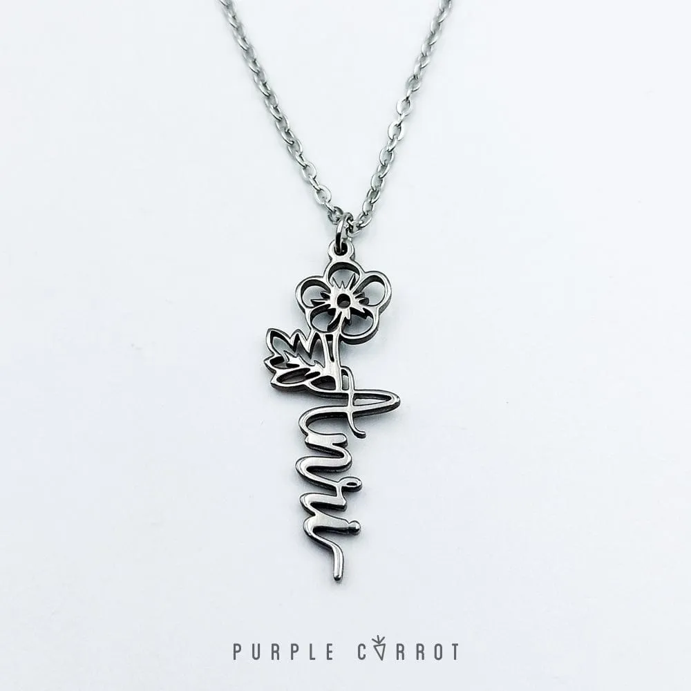 Flower Name Necklace
