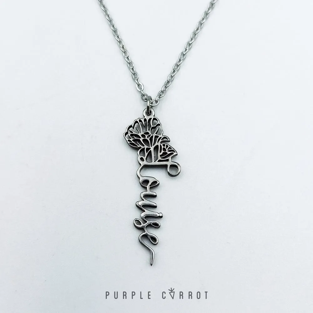 Flower Name Necklace