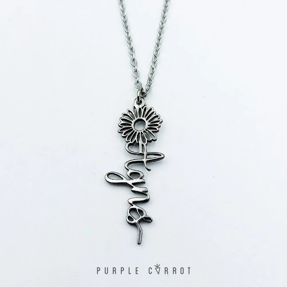 Flower Name Necklace