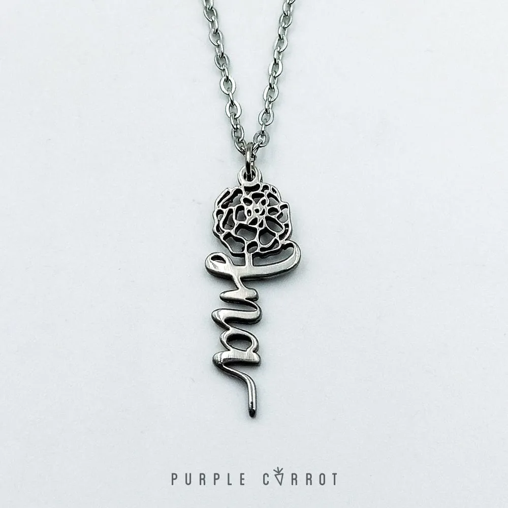 Flower Name Necklace
