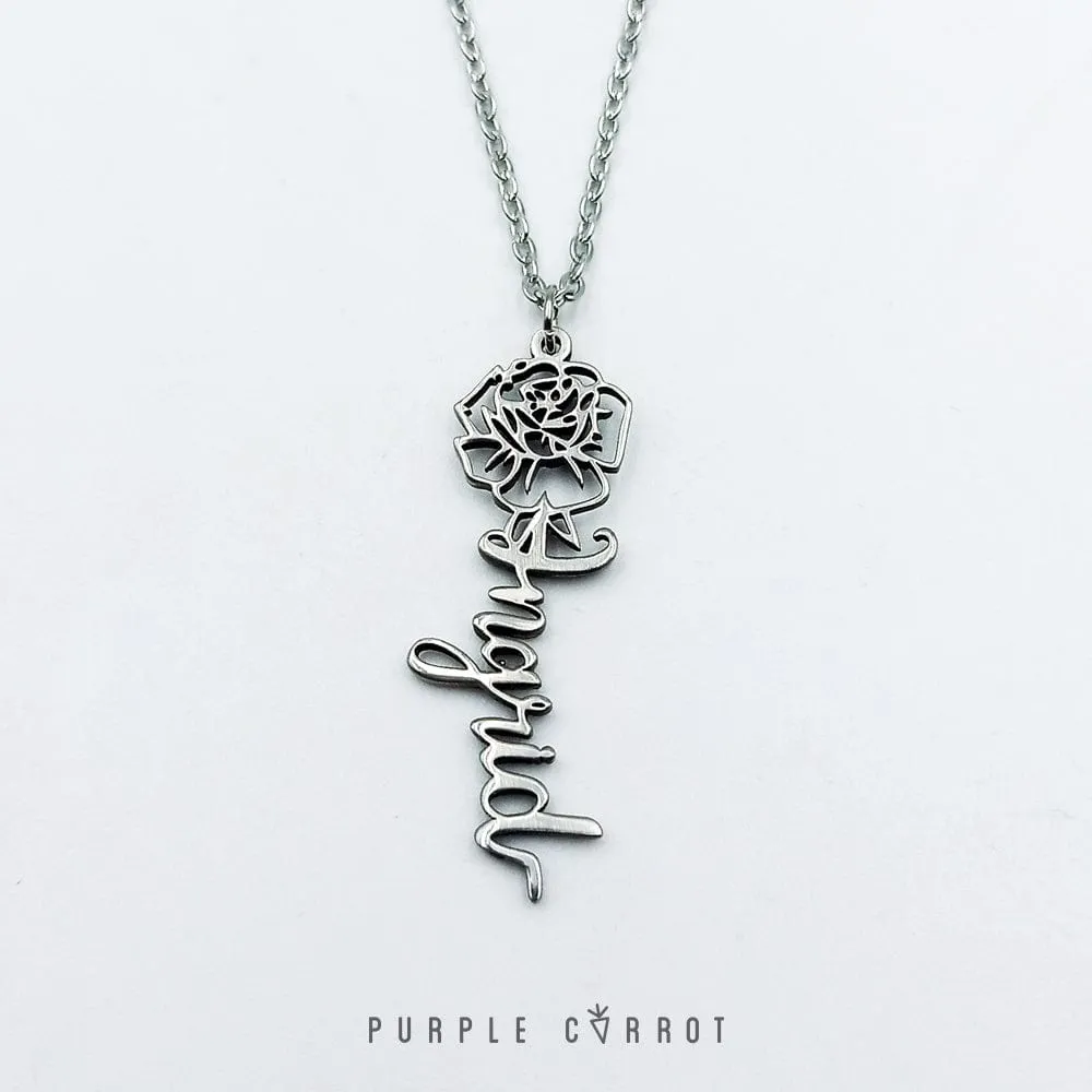 Flower Name Necklace