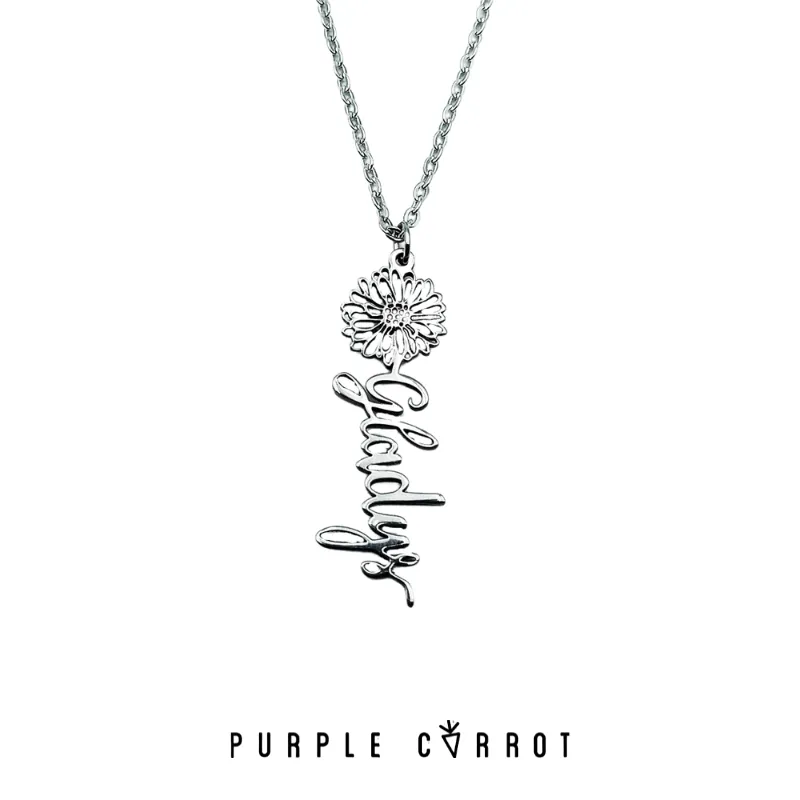Flower Name Necklace