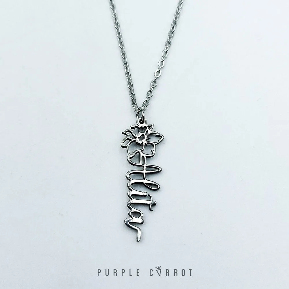 Flower Name Necklace