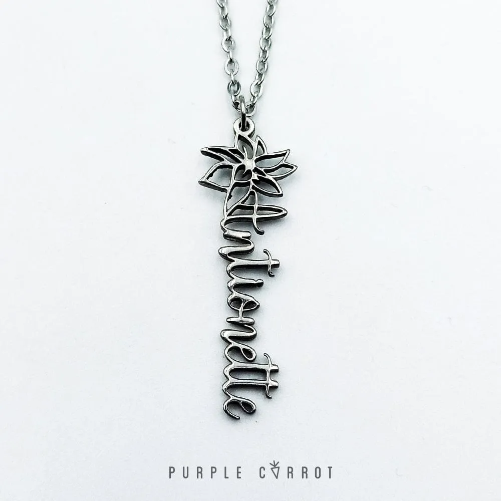 Flower Name Necklace